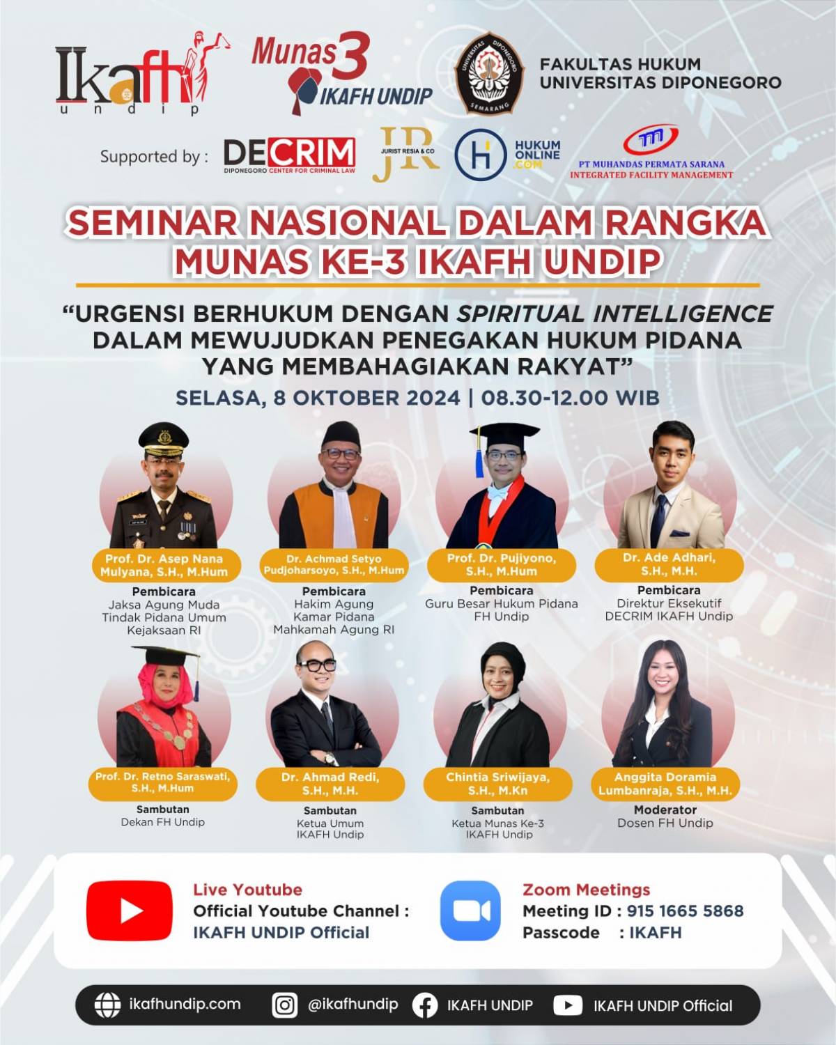 SEMINAR NASIONAL DALAM RANGKA MUNAS KE-3 IKAFH UNDIP