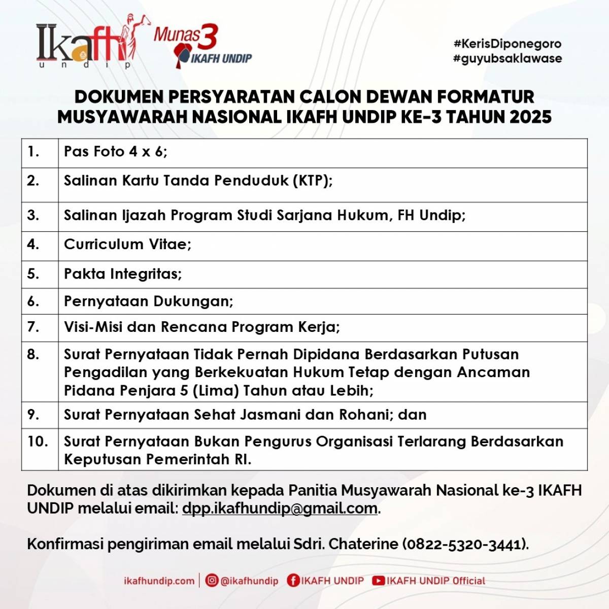 PENDAFTARAN CALON DEWAN FORMATUR IKAFH UNDIP